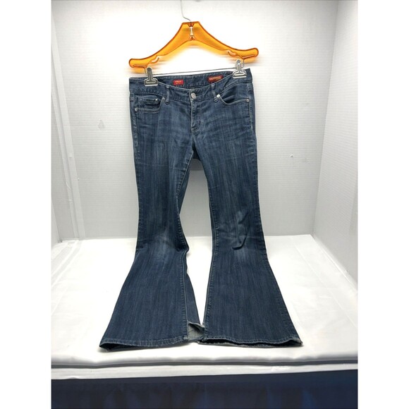 Express Stella Bootcut Jeans Women Sz 4 L Mid Rise Blue Stretch Dark Wash - Picture 1 of 12